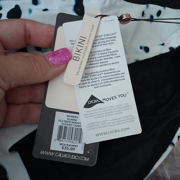 Calia Carrie Underwood Wide Banded Printed Bottoms, Oceanic Camo, XL - Picture 3 of 4